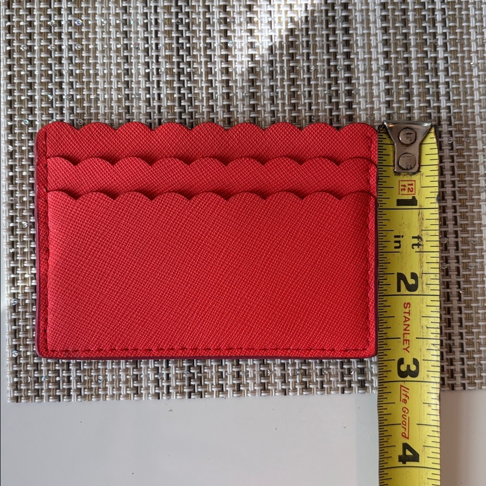 Kate Spade Pink and Red Scalloped Card Case - Picture 4 of 7